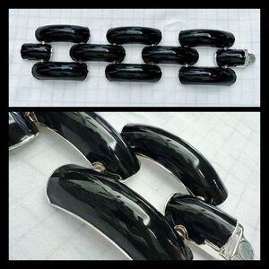 White House Black Market Chunky Black Magnetic Clasp Bracelet